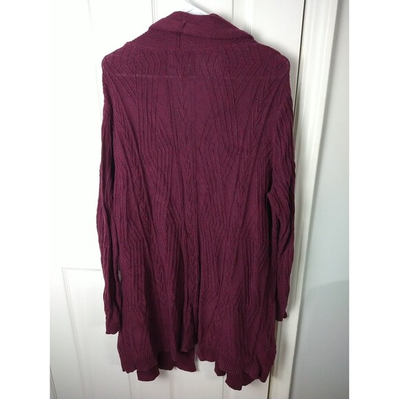 St Johns Bay Woman PXXL Purple Marble Cardigan Tunic Duster Cable Knit Casual - Picture 9 of 9
